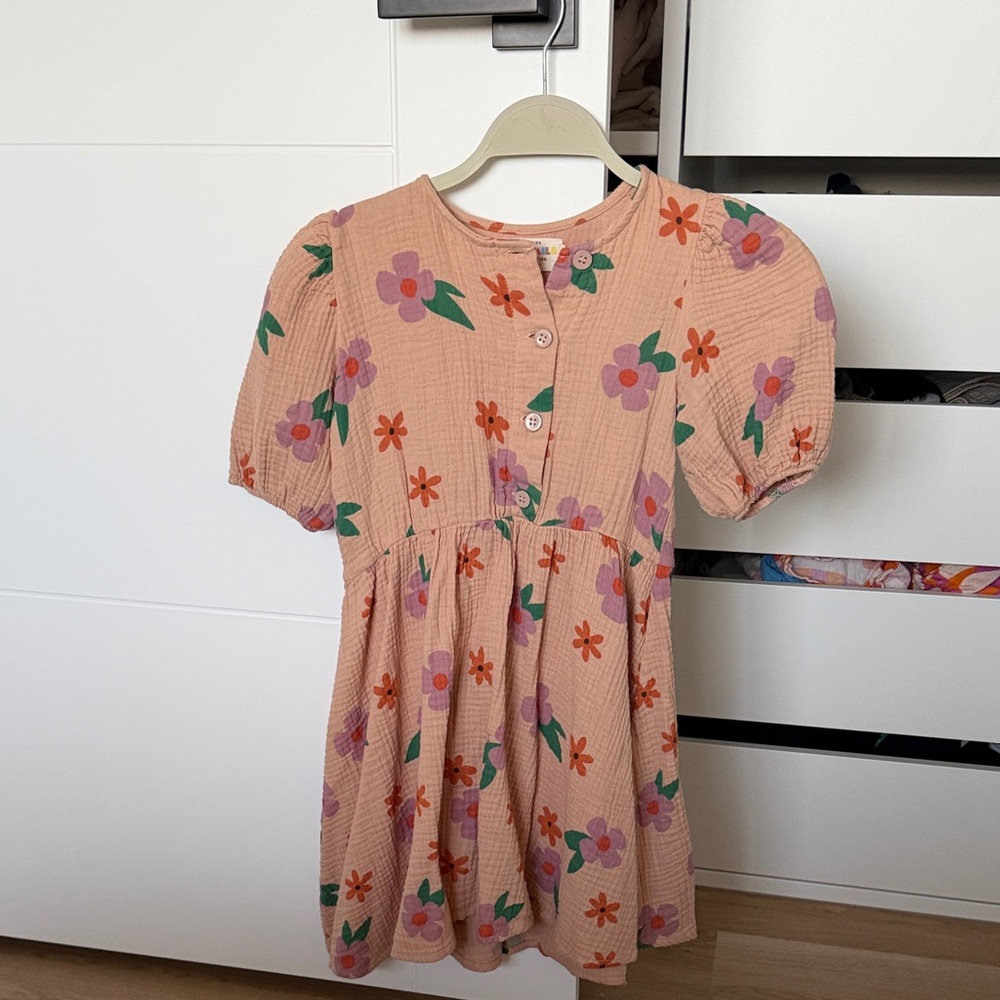 Dot Dot Smile Peach and Purple Floral Dress